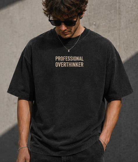 Professional Overthinker - Vintage Oversized Graphic Tee